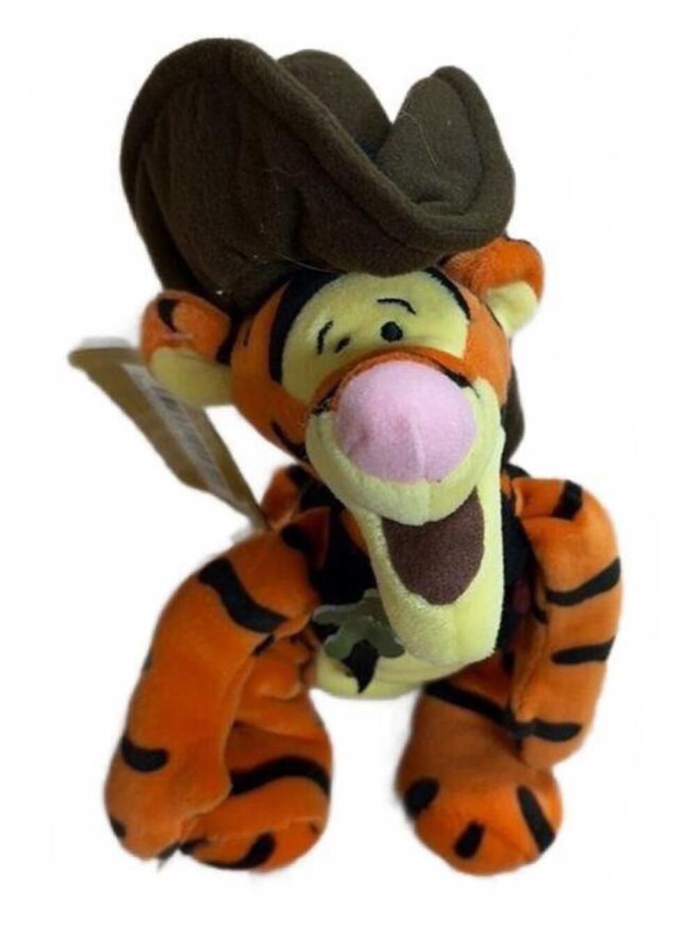 Vintage Disney Store Cowboy Tigger Plush 8" Bean Bag Western Look